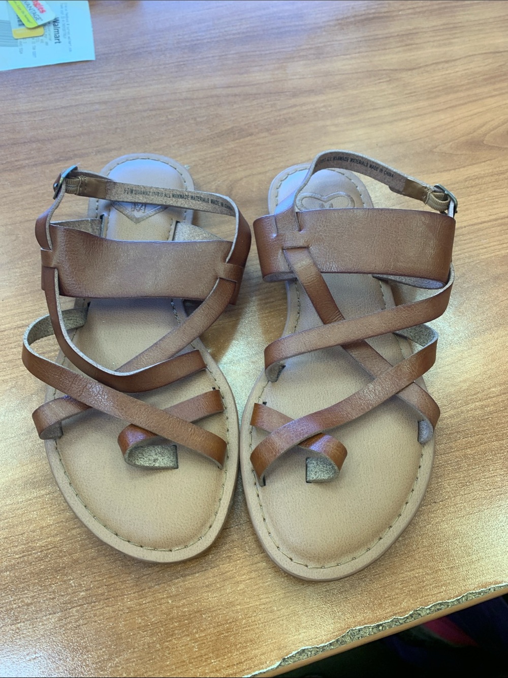 Madeline Tan Brown Strappy Sandals
